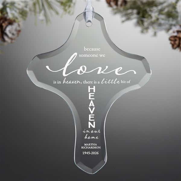 Heaven In Our Home Personalized Cross Ornament  - 49220