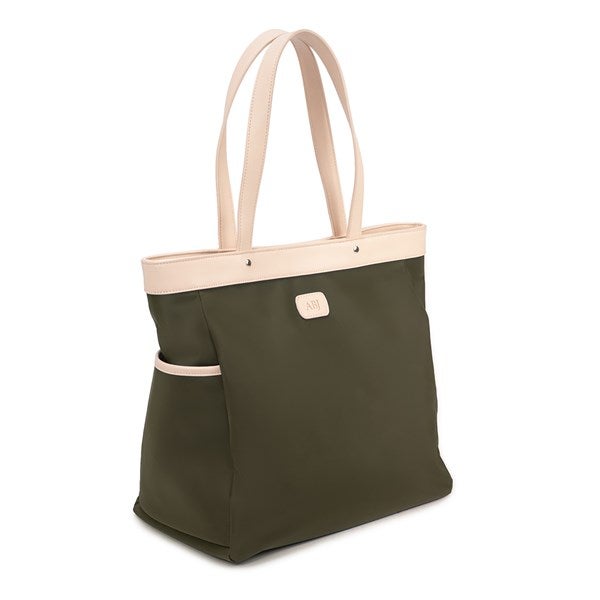 Debossed Green Nylon Tote - 50572