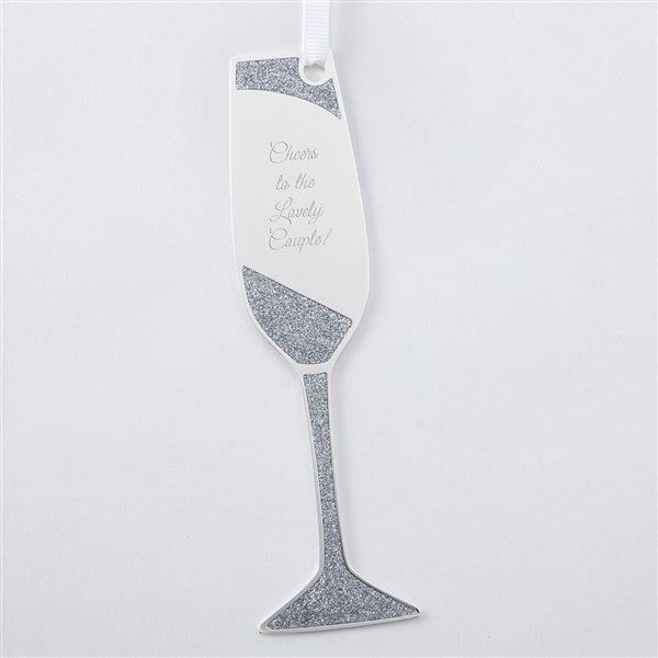 Engraved Silver Sparkling Champagne Flute Metal Ornament by Jessie James Decker - 51317