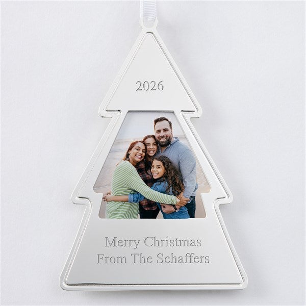Engraved Silver Tree Picture Frame Ornament - 51320