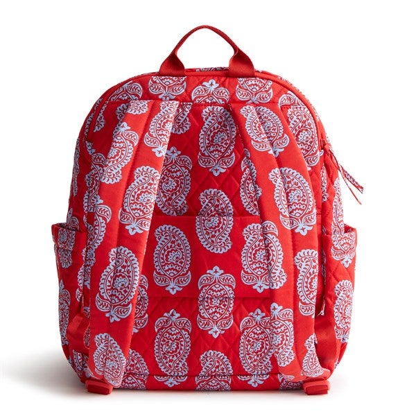 Vera Bradley Embroidered Iconic Paisley Bancroft Backpack-Goji Berry