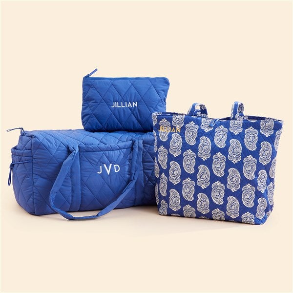 Vera Bradley Embroidered Iconic Paisley Original Tote-Deep Ultramarine
