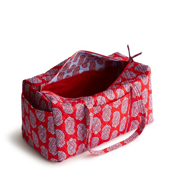 Vera Bradley Embroidered Large Original Duffel Iconic Paisley Goji Berry Red