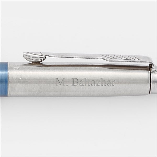 Personalised Engraved Premium Parker Jotter Stainless Steel Ballpoint Pen With Blue Ink In A - Foto 8