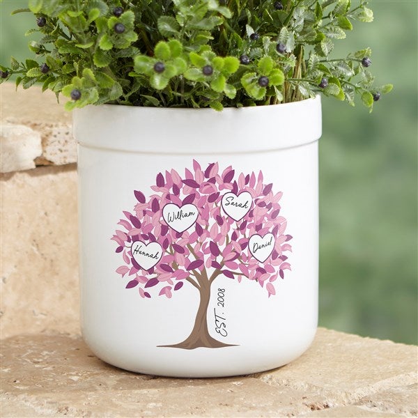 Vibrant Family Tree Personalized Outdoor Flower Pot  - 52869