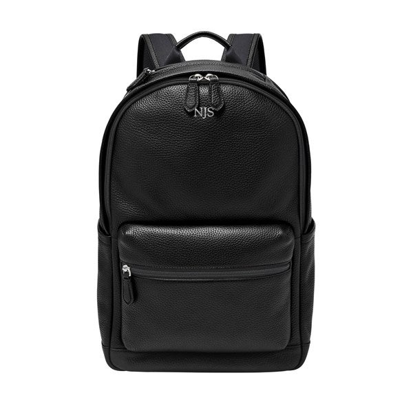 Debossed Fossil Buckner Leather Backpack in Black  - 52900