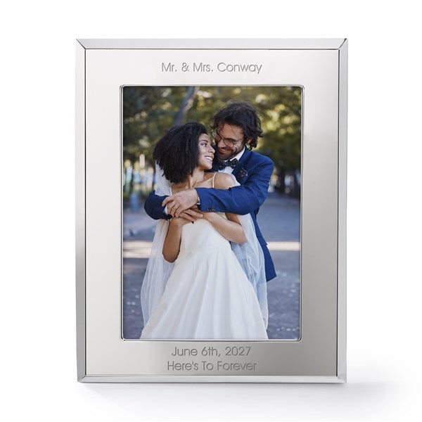Engraved Silver Stepped Edge 5x7 Picture Frame     - 53038