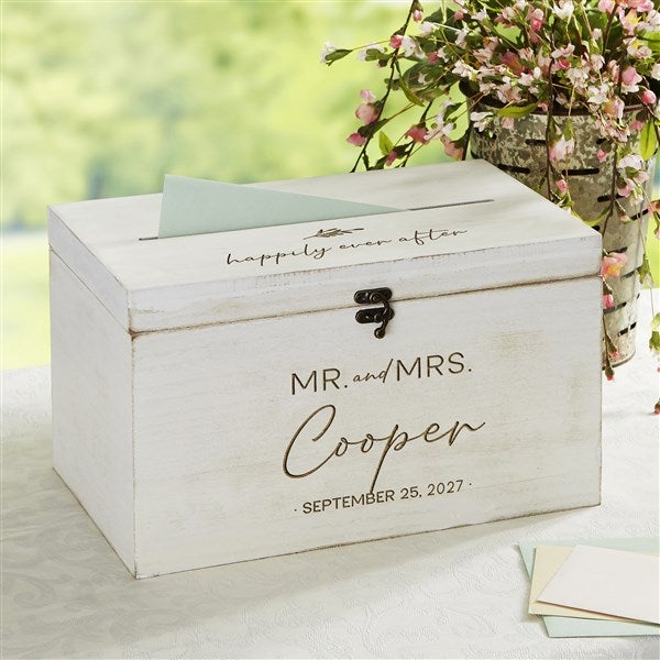 Engraved Natural Love Wooden Card Box by Jessie James Decker   - 53433