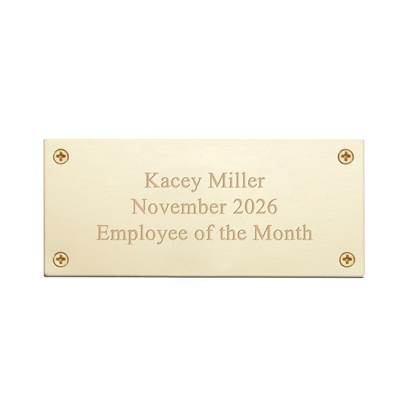 Engraved Gold Screw Plate- 3.5&quot;Long by 1.6&quot; Tall - 53609