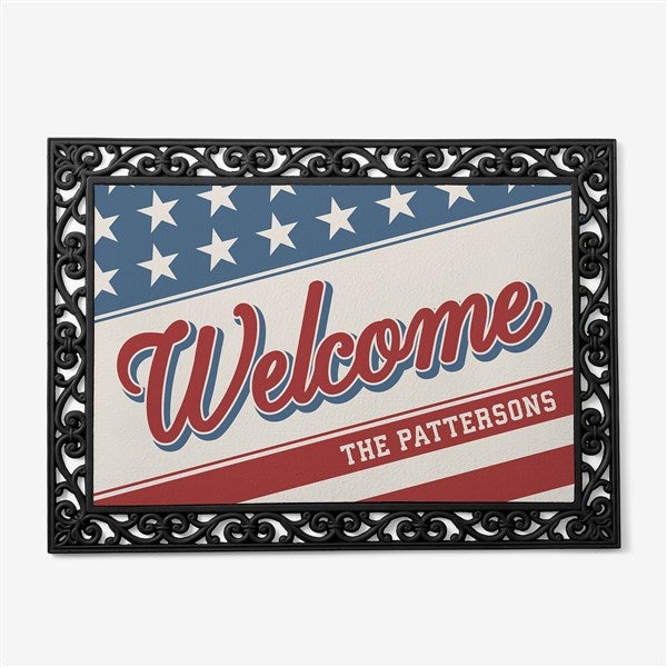 Red, White & Welcome Personalized Doormats - 54050