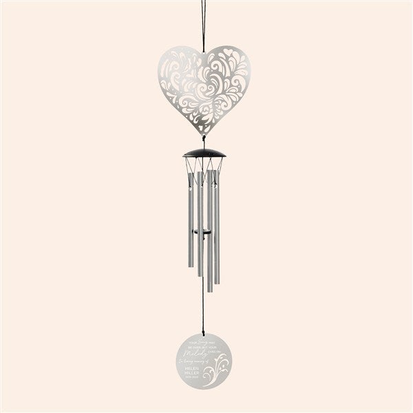 Melody Lives On Personalized Memorial Flourish Heart Wind Chime - 54132