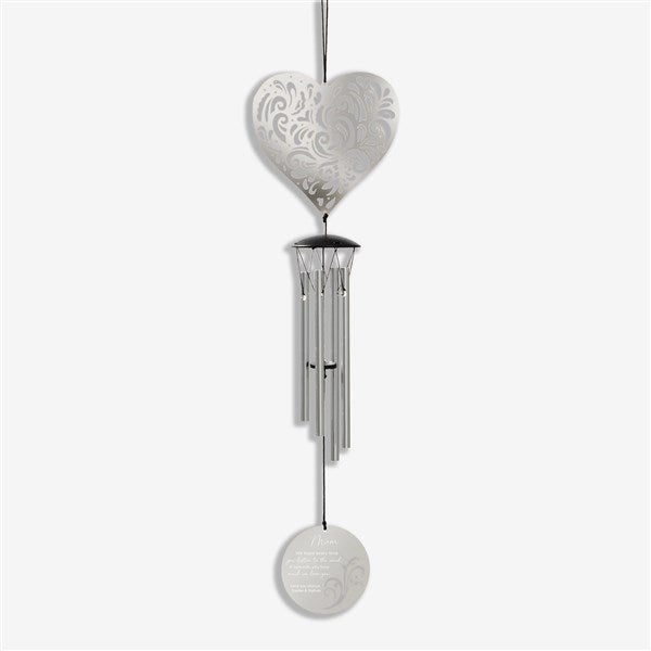 Love For Mom Personalized Flourish Heart Wind Chime  - 54134