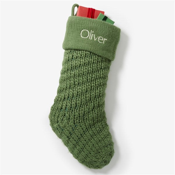 Knit Noel Embroidered Christmas Stocking  - 54169