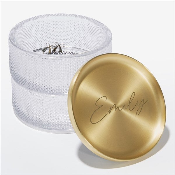  Delicate Touch Personalized Gold and Glass Jewelry Box - 54312