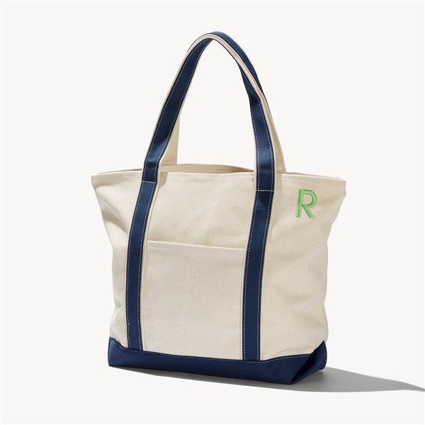 Initial Weekender Embroidered Tote Bag - 54336