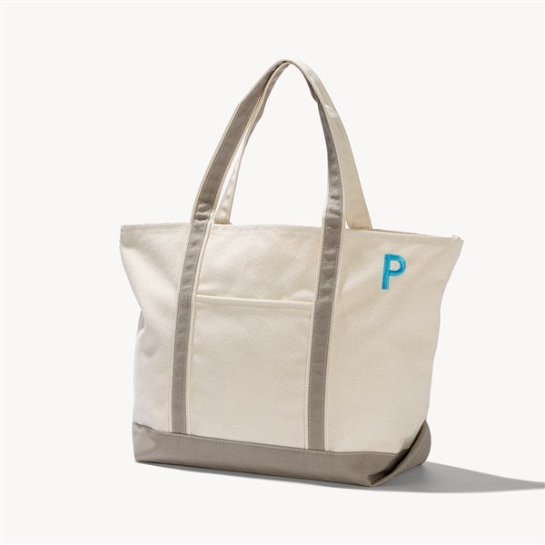 Initial Weekender Embroidered Tote Bag - 54336