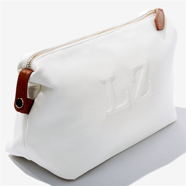 Trapunto Embroidered Vegan Leather Make Up Bags - 54372