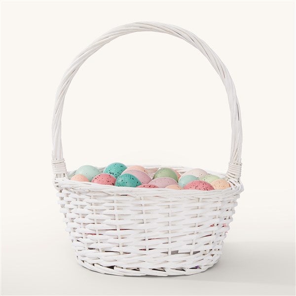 White Wicker Easter Basket  - 54406