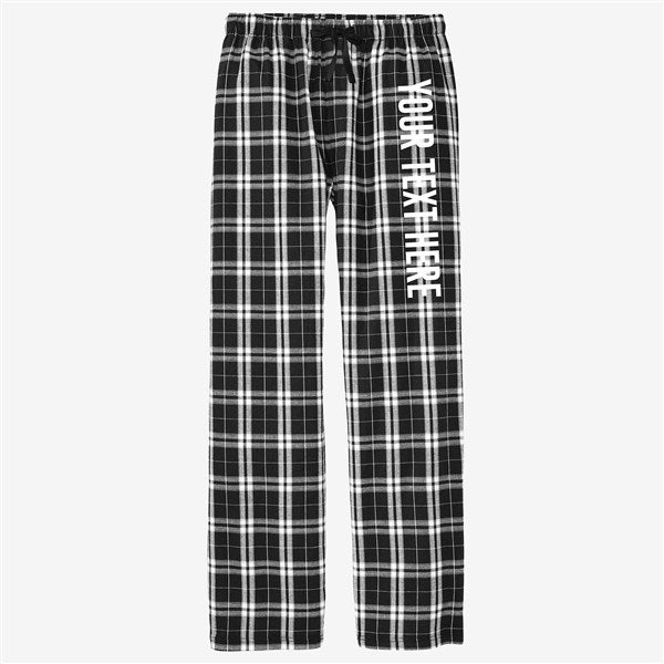 Personalized Men's Flannel Pants Black and White - 54505