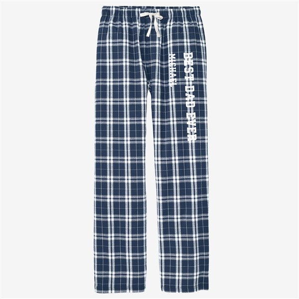 Dad Personalized Men's Navy & White Flannel Pants - 54511