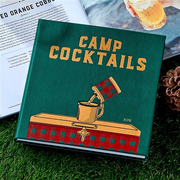 Camp Cocktails Personalized Leather Book - 54552D