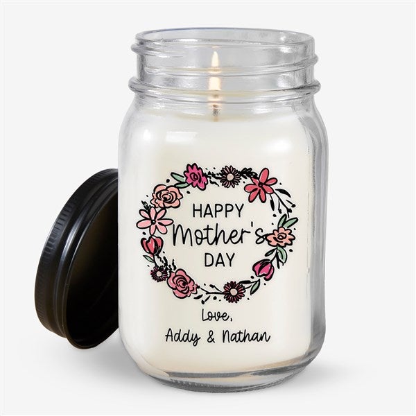 Personalized Floral Wreath Mason Jar Candle by Jessie James Decker - 54577