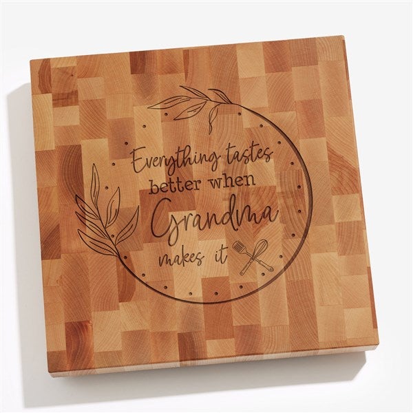 Engraved Everything Tastes Better Butcher Block Cutting Board   - 54599