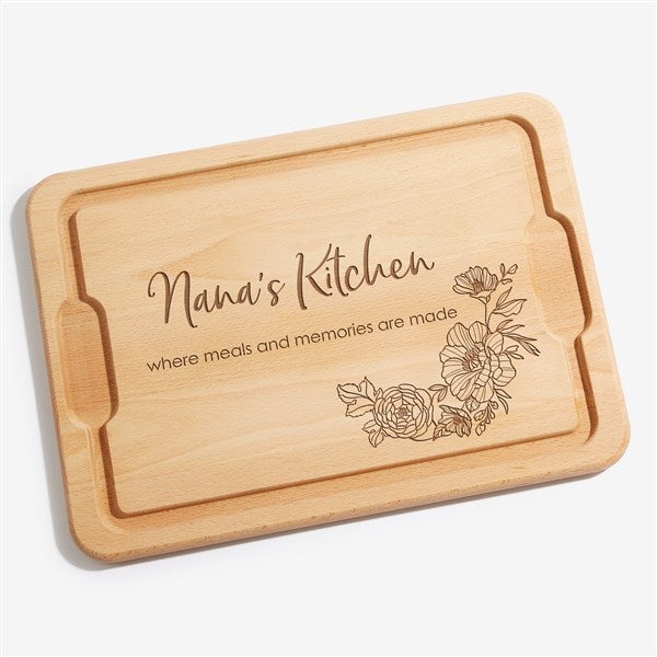 Floral Engraved Hardwood Cutting Board      - 54607