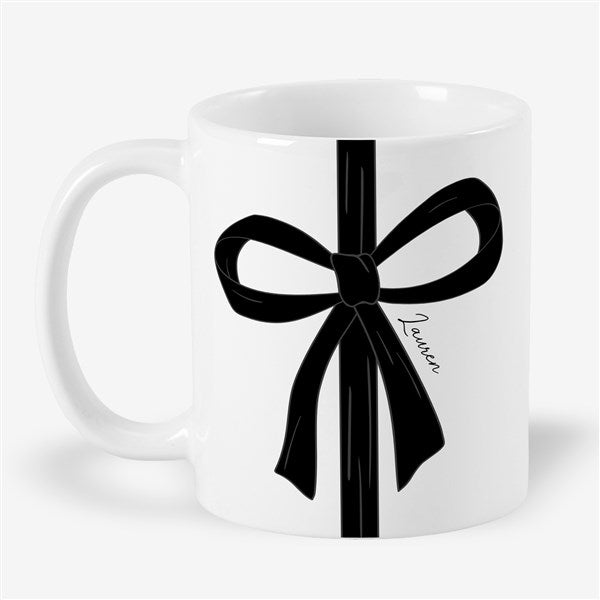 Black Bow Personalized Coffee Mugs - 54637