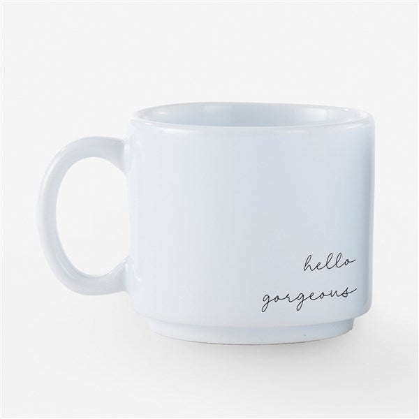 Script Message Personalized Stackable Espresso Mug - 54643