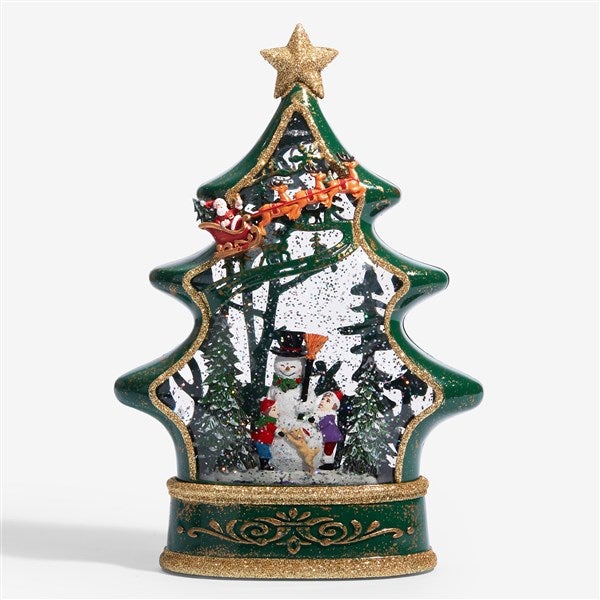 Snowman's Joy 11.25" Personalized Christmas Tree Water Lantern - 54653