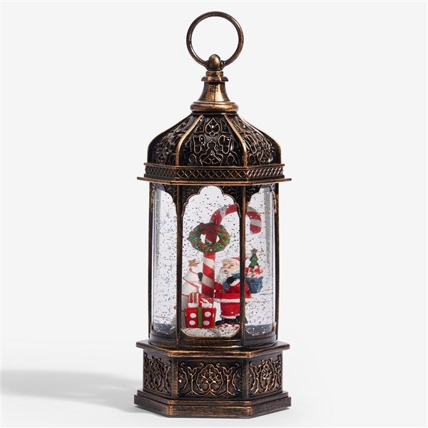 Jolly Santa 11&quot; Personalized Brown Water Lantern - 54656