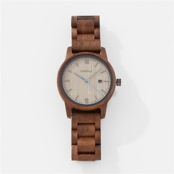 Engraved Treehut Odyssey Wooden Watch with Beige Dial - 54900