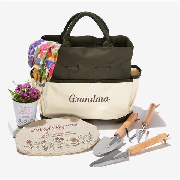 Love Blooms Here Personalized Gardening Bag Gift Set  - 54926