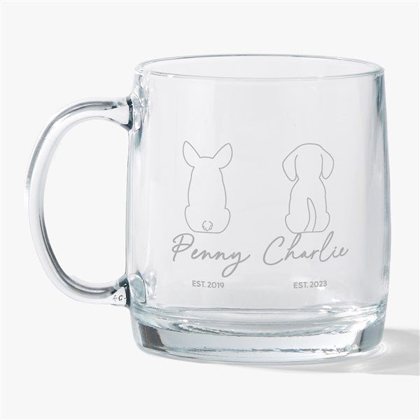 Pet Outlines Engraved 12.5oz Glass Wide Mug - 54942