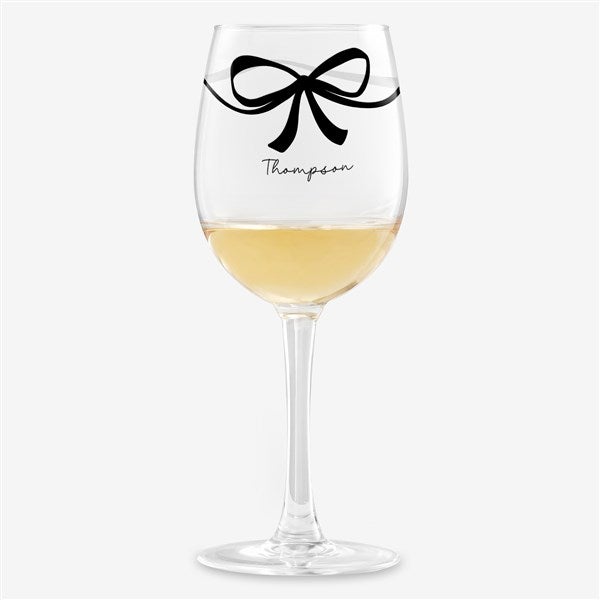 Christmas Bow Personalized Wine Glass Collection  - 54969