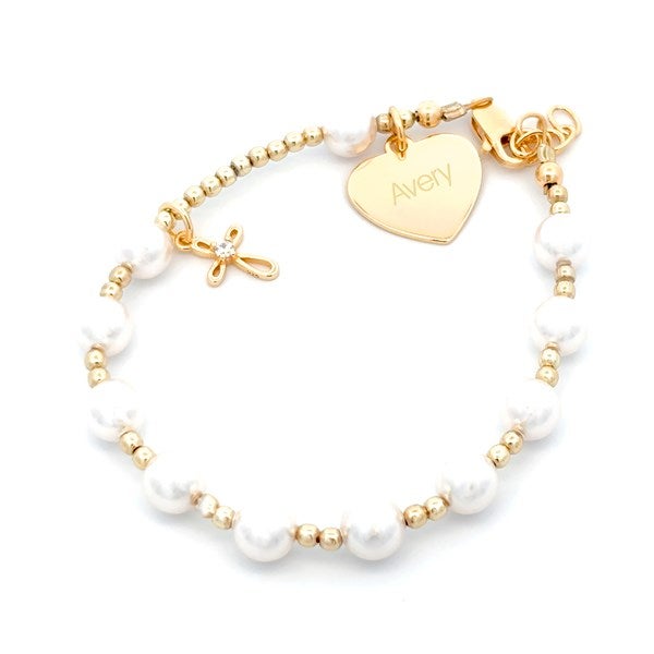 Engraved Children's 14K Gold Over Sterling Rosary Bracelet - 55100