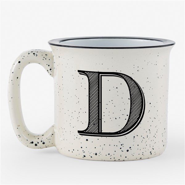 Noir Initial Personalized Speckled Ceramic Camp Mug - 55107
