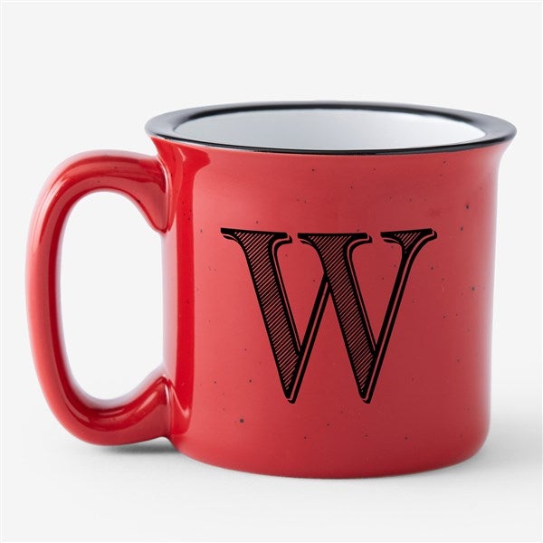 Noir Initial Personalized Speckled Ceramic Camp Mug - 55107