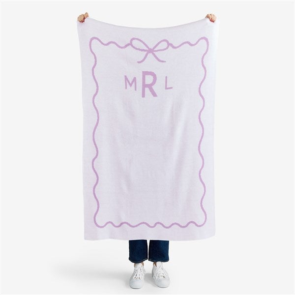 Petite Monogram Knit Blanket  - 55143D