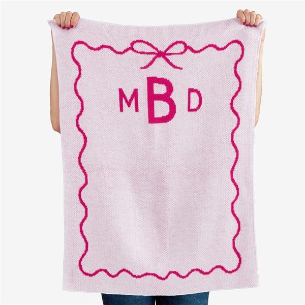 Petite Monogram Knit Blanket  - 55143D
