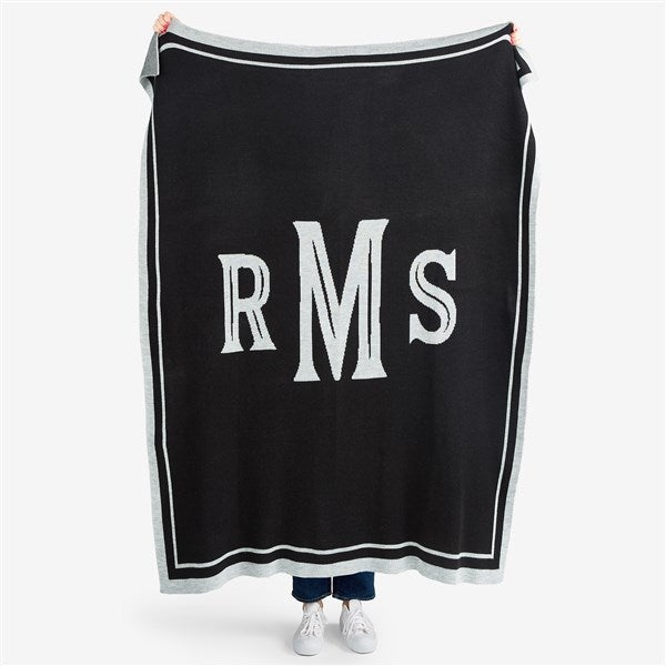 Capstone Monogram 50x60 Knit Blanket  - 55161D