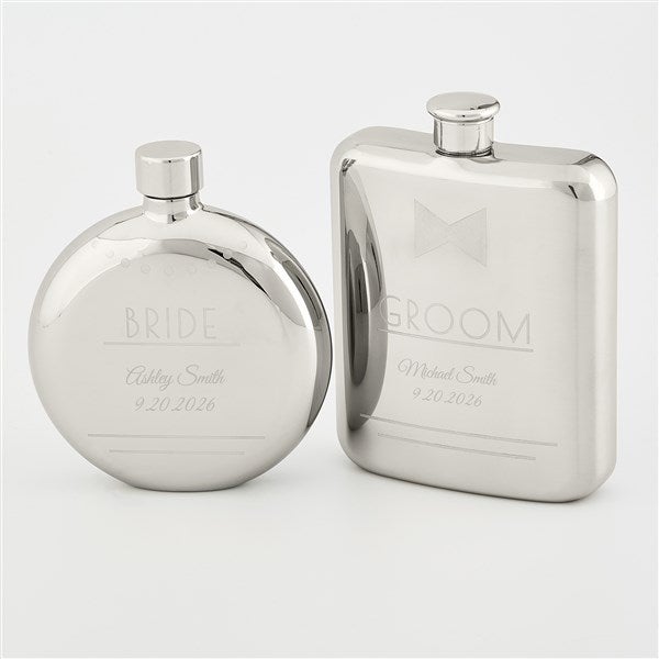  Engraved Bride & Groom Flask Set - 55282