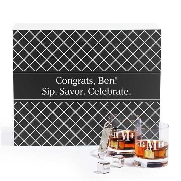 Personalized Whiskey & Cigars Gift Set - 55386