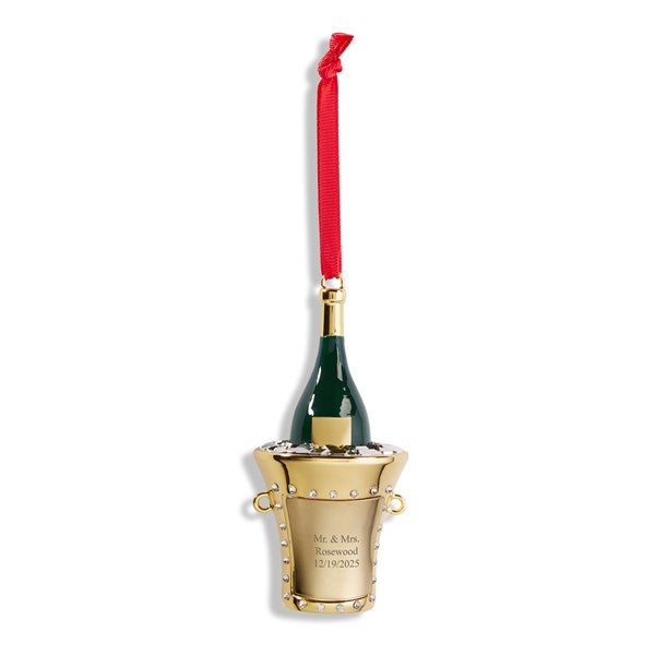 Engraved Champagne on Ice Metal Ornament - 55520