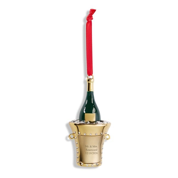 Engraved Champagne on Ice Metal Ornament - 55520