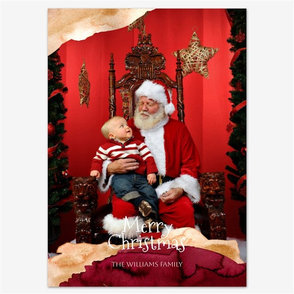 Painted Christmas Cheer Holiday Personalized Photo Card - 55545D