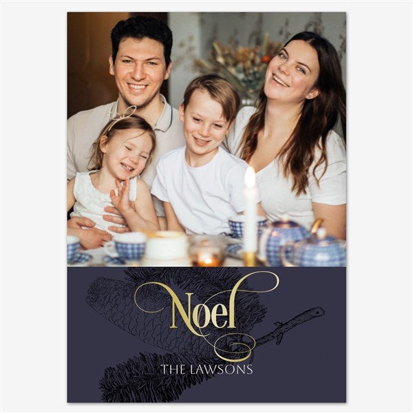 Pine Whispers Holiday Personalized Photo Card - 55563D