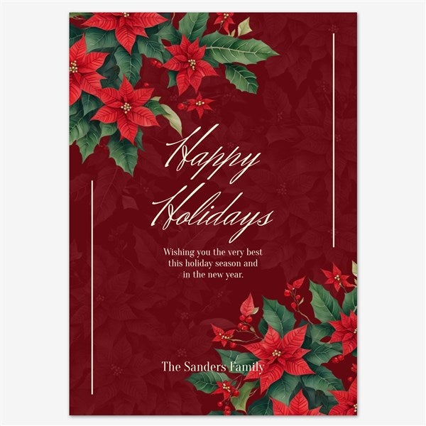 Holiday Blossoms Personalized Holiday Card - 55570D