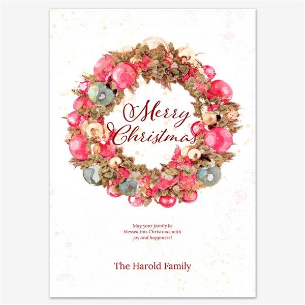 Christmas Wreath Personalized Holiday Card - 55575D